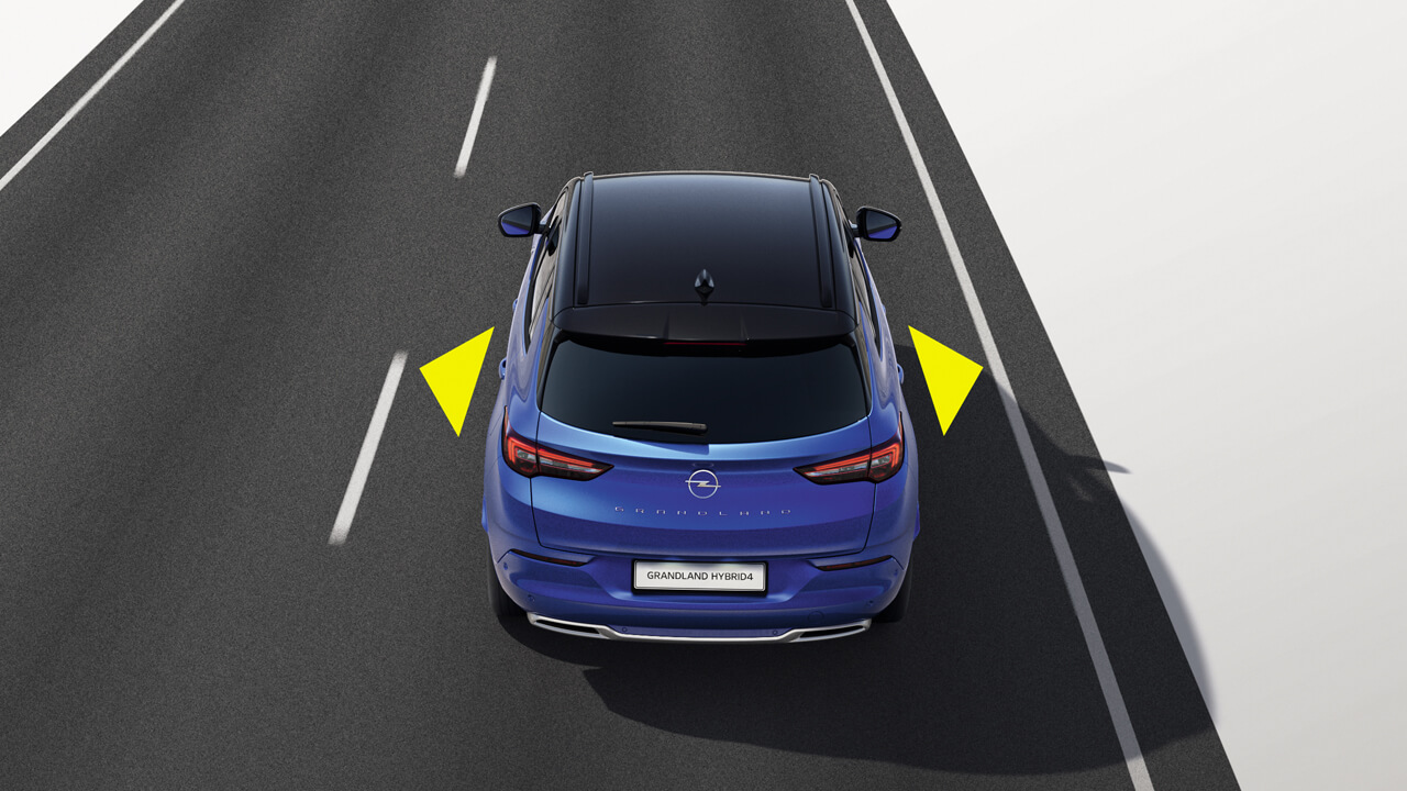 Opel Crandland Hybrid - Inovace - Aktivní udržování vozu v pruzích Opel Crandland Hybrid